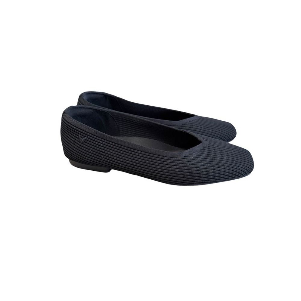 VIVAIA Square-Toe V-Cut Flats Margot 2.0 Black Women Size EU 37.5/7 Arch Support